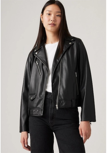 Kadın Kendal Moto Biker Deri Ceket - A9373-0000-5112 Siyah