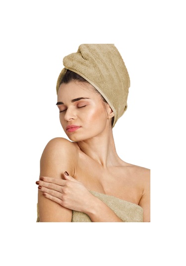 6 Lı Premium %100 Pamuklu Kuaför & Berber Saç Havlusu 50x90 Cm Bej