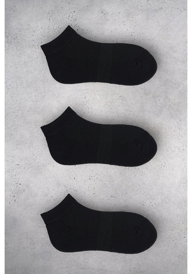 EARIEN Kadın Organik Pamuklu 3 Lü Paket Siyah Çorap