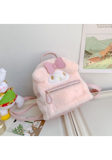 Vkemall Küçük Kızlar İçin Sevimli Kuşaklı Kumaş Çanta - Hafif, Dayanıklı Outdoor Aktivite Sırt Çantası Pembe Tavşan Pembe