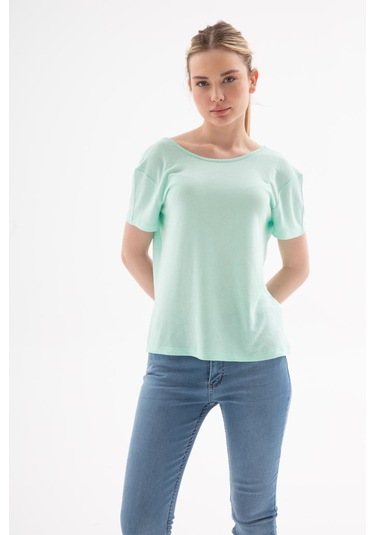 Çift Taraflı Dantelli Bluz Mint Mint