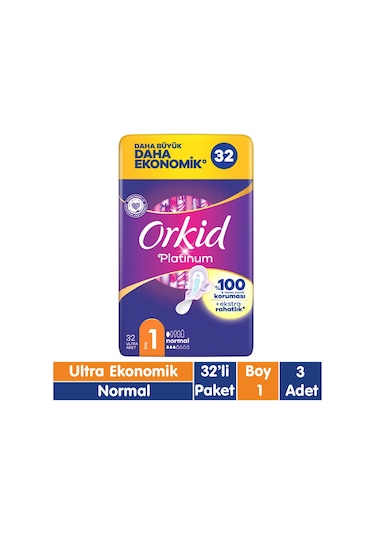 Orkid Platinum Hijyenik Ped Normal 3 x 32'li
