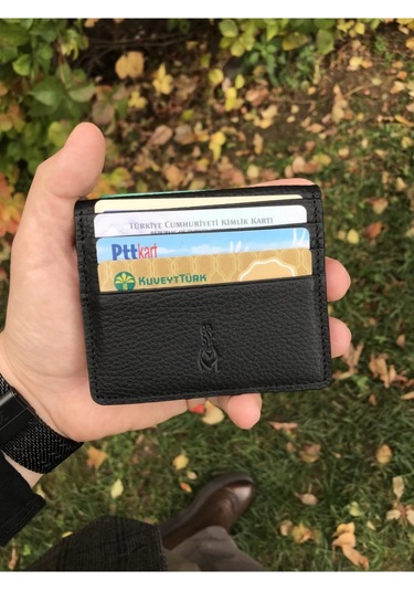 Guard Hakiki Deri Erkek Siyah Kartlık Çok Renkli