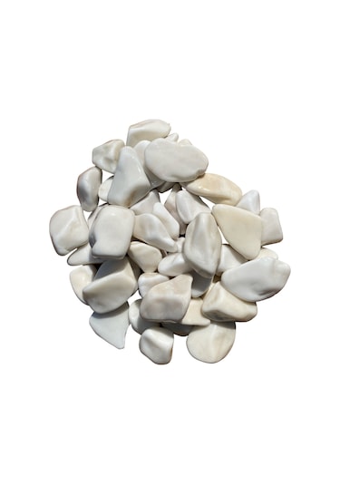 T-May Beyaz Dolomit Taşı - Bahçe Süsü, Ve Akvaryum Dekorasyonu Için Dere Çakılı 15 Kg 2-4 Cm