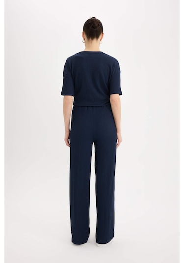DeFacto Bürümcük Pantolon Wide Leg Geniş Bol Paça Esnek Belli C0200AX25SPNV256