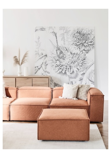 Mode Soft Köşe Koltuk Takımı 4 Modül 33 Tarçın Keten Kumaş