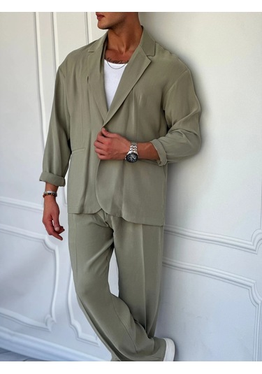 Modefendi Marino Tam Yazlık Extra Oversize %100 Keten Takım Bej