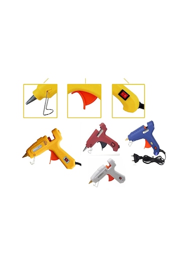 Silikon Tabancası 60 W Anahtarlı Sıcak Silikon Mum Kalın 1 Adet Beyaz