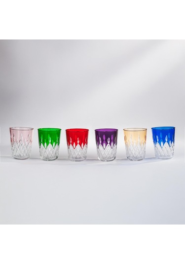 Badem Kahve Su Bardak 6renk 6lı -3471 Çok Renkli