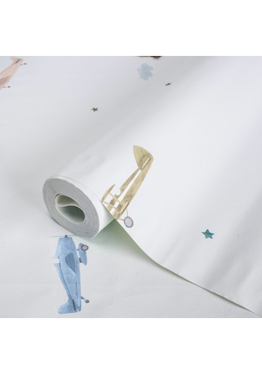 Adawall Adakids 8907-2 Genç Çocuk Uçak Desenli Duvar Kağıdı