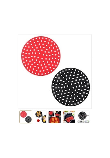 Buffer Airfryer Yuvarlak Model Pişirme Matı Siyah 23 Cm Siyah