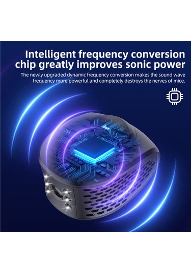 H47980beu Ev İçin Fare Kovucu Ultrasonik 4'ü 1 Arada Haşere Kovucu Siyah