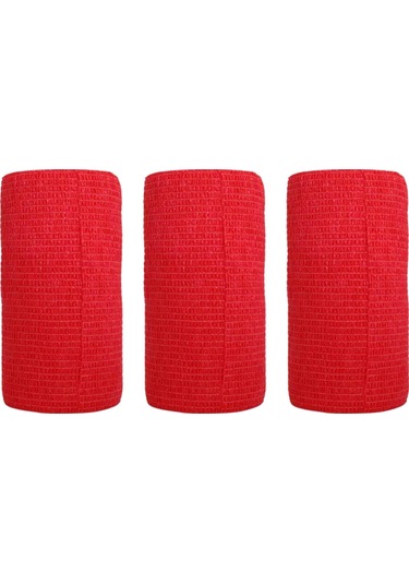 Sayberk - Coban Kendinden Yapışkanlı Bandaj 10cmx4.5mt Kırmızı - 3 Adet