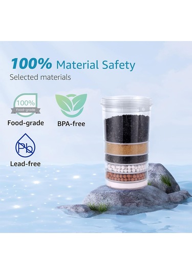 Fosenze 6 Katlı Filtre Elemanlı Su Filtresi - Kolay Kurulum, Yüksek Verimlilik, Çeşitli Sistemlere Uyumlu Saf Su İçin Siyah