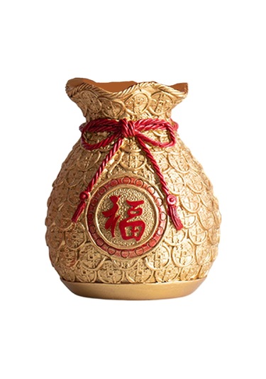 Suntek Çin Yeni Yılı Feng Shui Nimet Çanta Vazo Dekor Altın