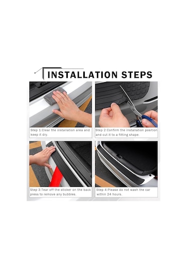 Geeksen Siyah Universal Araba Arka Tampon Koruması - Lastik Çizik Koruyucu Ve Çarpışma Önleyici Strip