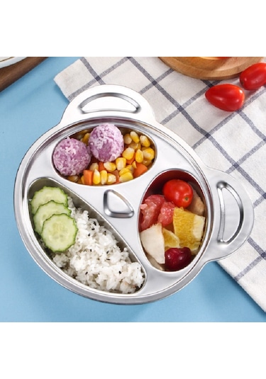 Sones Çocuklar Ev Paslanmaz Çelik Izgara Karikatür Yemek Tabağı Panda