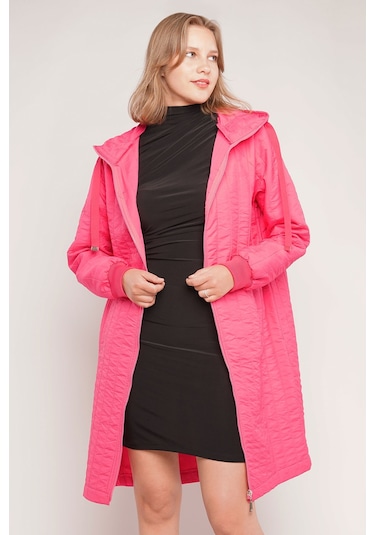 Gabria Kupüşonlu Fermuarlı Mont Fuşya