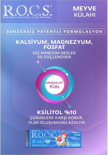 R.o.c.s. Kids 3-7 Yaş Meyve Külahı Diş Macunu 35ml
