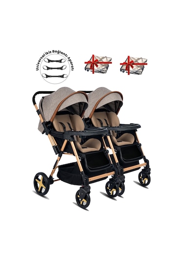 Baby Home 810 Ayrılıp Birleşebilen Çift Yönlü İkiz Bebek Arabası