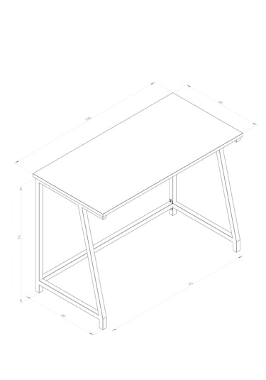 Arpleia Çalışma Masası 100x50 Cm Atlantik Çam  -  Siyah