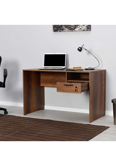 Adoremobilya Concept Kilitli Çekmeceli Çalışma Masası - Oslo Ceviz Oslo Ceviz