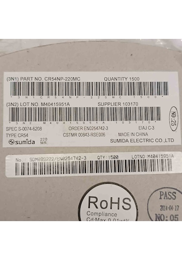 Cr54np-220mc 22uh 1.1a Sumıda Smd Bobin 15 Adet