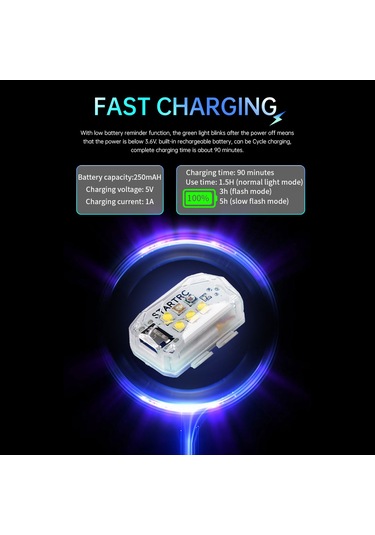 Yaozixa Drone Gece Işığı: 3 Renk Beyaz/yeşil/kırmızı , Çoklu Flaş Modu, Dahili Pil, Uyarlanabilir Abs+pc Malzeme