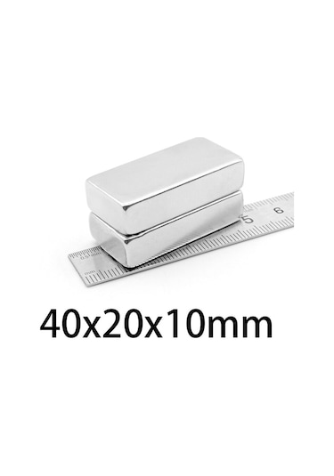 1 Adet 40X20X10 Güçlü Neodyum Mıknatıs Magnet N11.1634