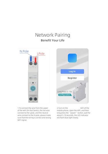 Yaozixa Ev İçin Wifi Akıllı Devre Kesici, 63a 90-300v, Enerji Tüketim Takibi, Uygulama Ve Ses Kontrolü, Zamanlanmış Açma/kapama, Dın Ray Montajı