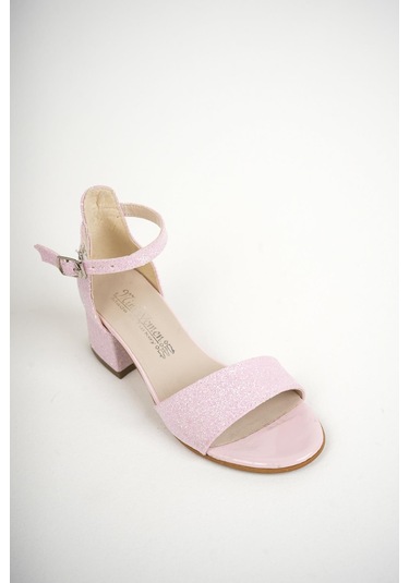 İncimoda Kız Çocuk Bilekten Bağlama Topuklu Taşlı Günlük Sandalet 001