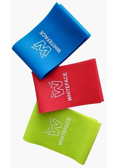 WHİTEFACE 3'LÜ PİLATES BANDI SETİ (HAFİF-ORTA -SERT) 7.5 CMX90 CM
