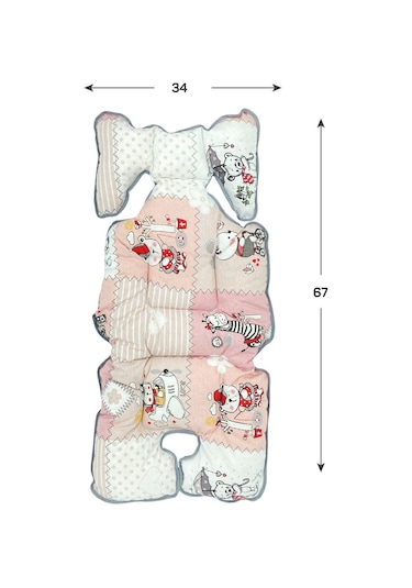 Ezh P1010 Puset ve Oto Koltuğu Minderi Gri-Pembe