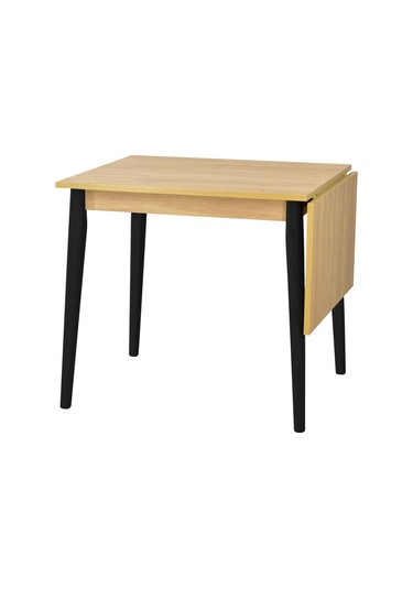 Vilinze Avanos Mdf Katlanır Ahşap Mutfak Masası - 70x80 Cm Naturel Siyah