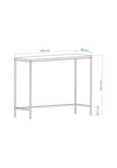 Canvas Metal Dresuar Dekoratif Kahve Köşesi Konsol Siyah Şeffaf Camlı Siyah