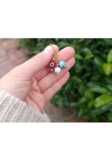 10 Adet 1 Cm Maşallahlık İğneli Cam Karışık Renkli Nazar Boncuğu