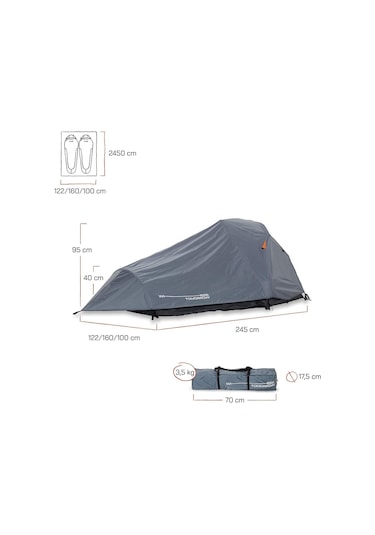 Where Tomorrow Kompakt Otomatik Çadır-gri Gri