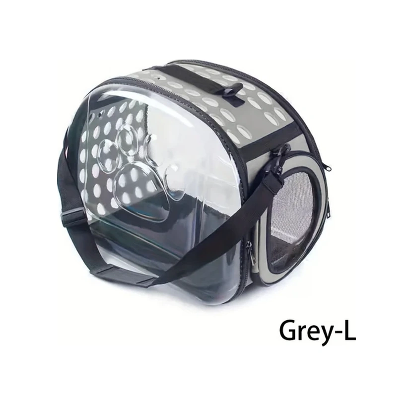 Fochsia Ayak İzi Tasarımı Kedi Sırt Çantası Katlanır Gri Büyük Taşınabilir Omuz Çantası