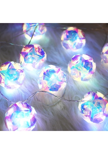 Çok Renkli 40 Led Sihirli Top Işıklar Çelenk Peri Dize Işıklar Lazer Topu Dazzle Lamba Ev Partisi Kapalı Yatak Odası Dekorasyon Noel 3m 20led-usb Çok Renkli