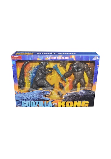 Godzilla Vs. Kong Giant Godzilla Giant King Kong Işıklı Aksesuarlı Figür Mega Oyuncak Seti