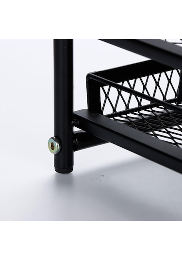 Suntek Mutfak Baharat Rafı 3 Katlı Tezgah Üstü Düzenleyici Siyah