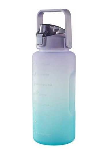 Moveevo Mor Spor Su Bardağı 2l - Zaman Ve Hacim İşaretleri, Tek Tuş Açma, Silikon Pipet, Sağlıklı İçim, Fitness Ve Outdoor Çok Renkli