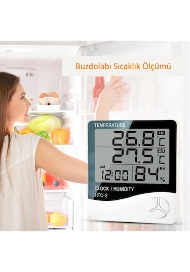 Wellhise Htc-2 Saatli Nem Ölçer ve Dijital Termometre Hafızalı N11.960
