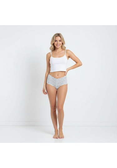 Bonbon Kadın Dantelli Yüksek Bel String Külot Bb2316 Ekru
