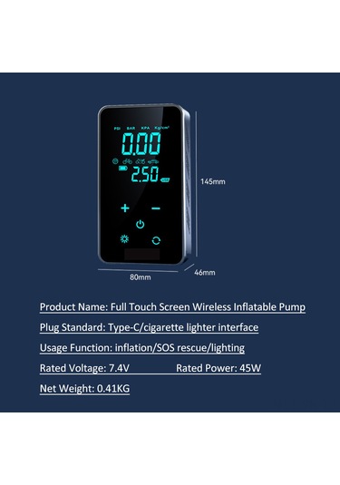 Vkemall St-9616a Arabalı Dokunmatik Hava Kompresörü - 12v Tekerlek Şişirici, 3 Metre Kablolu, 150psı, 16l/dakika