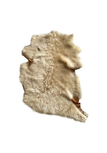 Naturel Uzun Tüylü Koyun Postu Kahve-krem