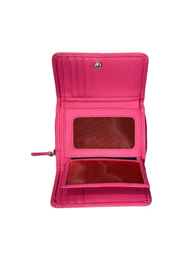 Monte Lui Unisex Hakiki Deri Cüzdan Pembe