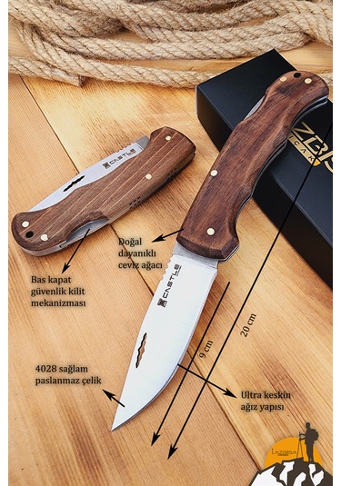 Ceviz Sap Kamp Çakısı Outdoor Piknik Çakısı Bahçe Çakısı Çkx-726 Kahverengi