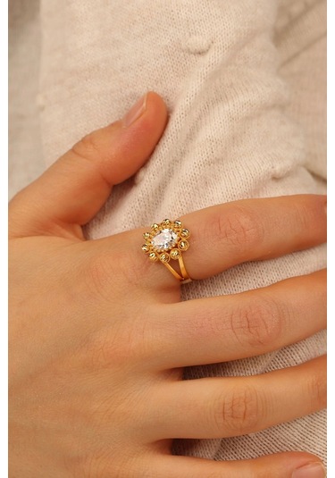 Çgk Çiğdem Gürel Kuyumculuk Dorikalı Tektaş Altın Yüzük Gold