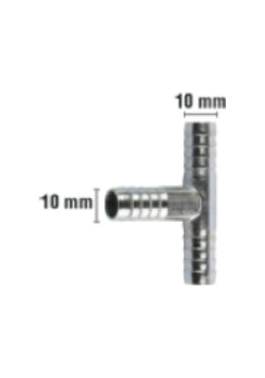 Rakor Metal T Tip Hortum İçin 10mm 2 Adet 5"